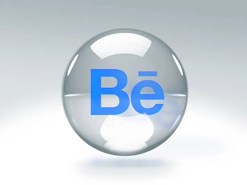 Transparent Glass Bubble with Behance Logo Inside