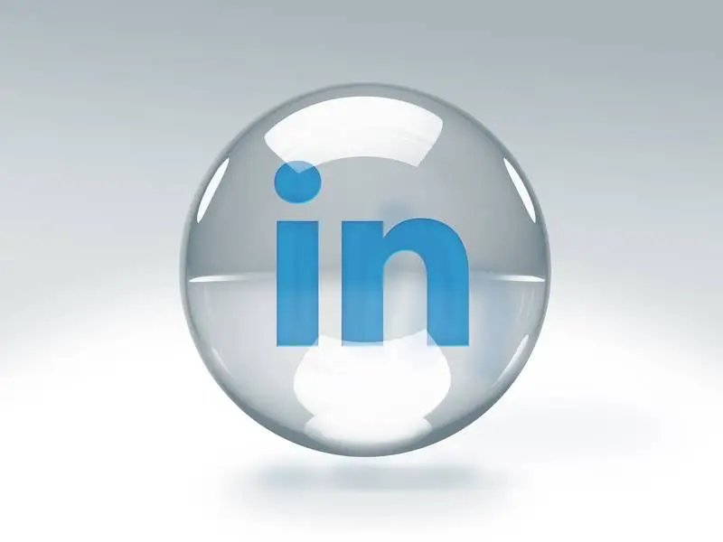 Transparent Glass Bubble with LinkedIn Logo Inside