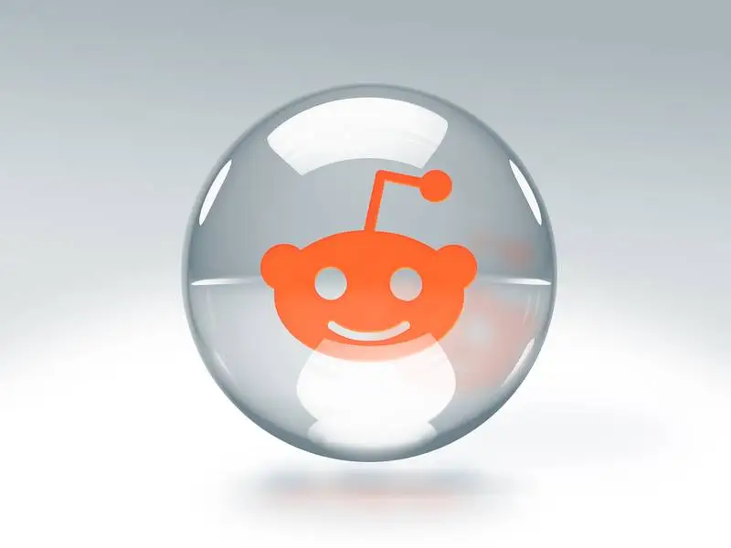 Transparent Glass Bubble with Reddit Logo Inside