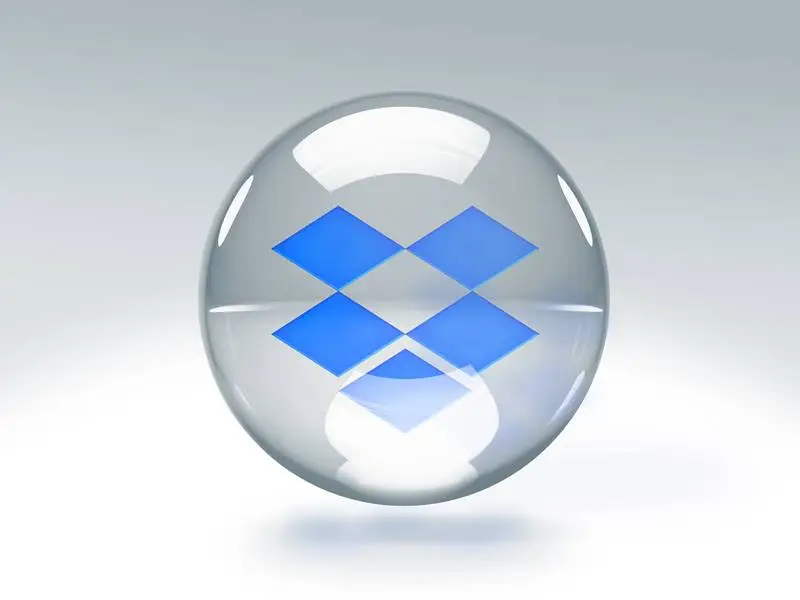 Transparent Glass Bubble with Dropbox Logo Inside