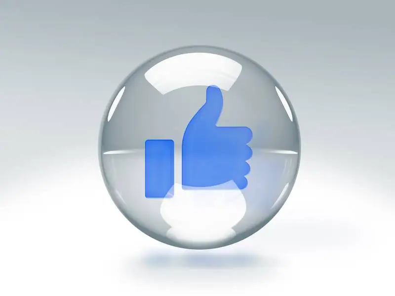 Transparent Glass Bubble with Like Icon Inside
