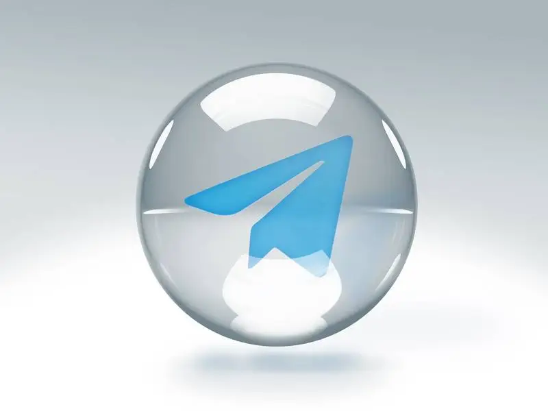 Transparent Glass Bubble with Telegram Logo Inside