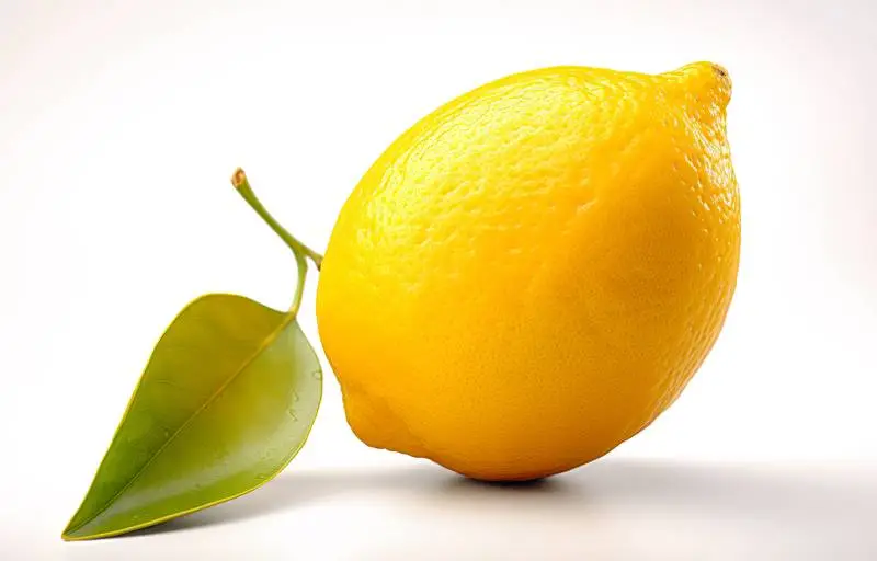 Picture of a Lemon on a White Background