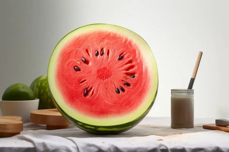 Picture of a Half of a Watermelon on a Table