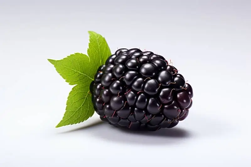 Picture of a Fresh Ripe Raspberry on a White Background