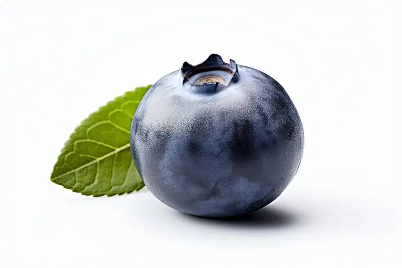Picture of a Fresh Ripe Blueberry on a White Background