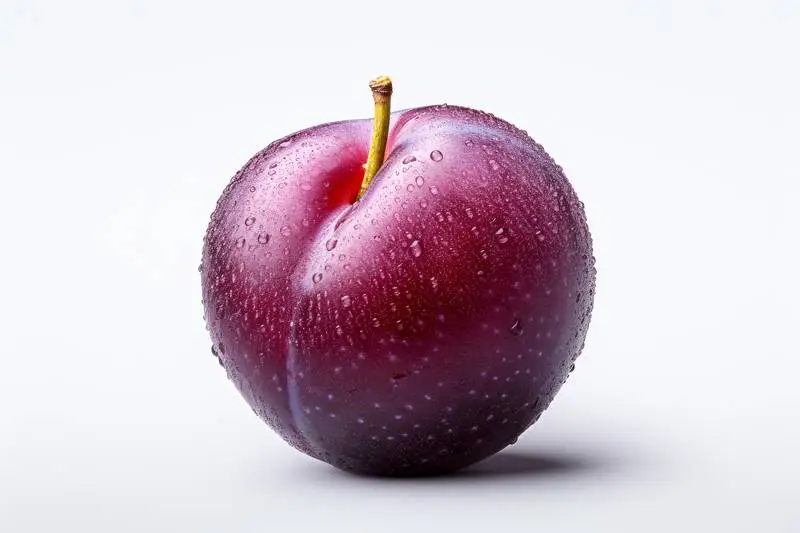Picture of a Plum on a White Background