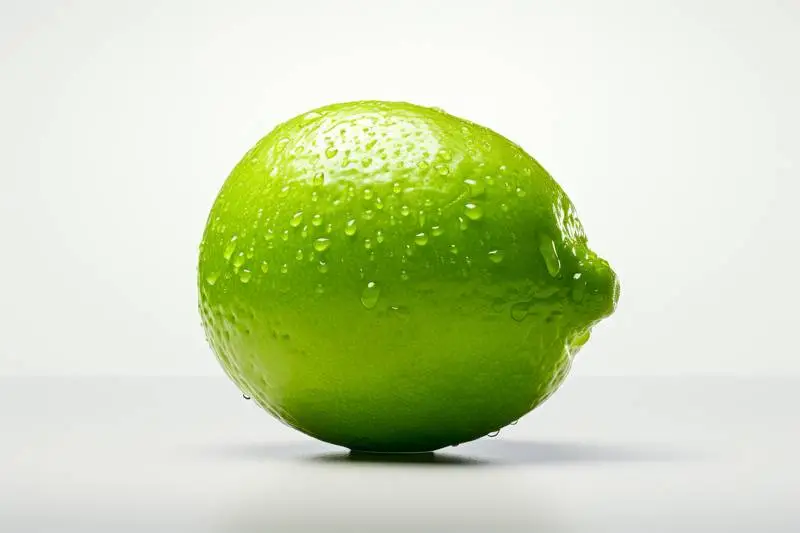 Picture of a Lime on a White Background