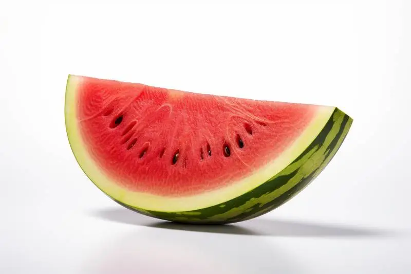 Picture of a Slice of Watermelon on a White Background