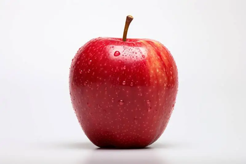 Picture of a Red Apple on a White Background