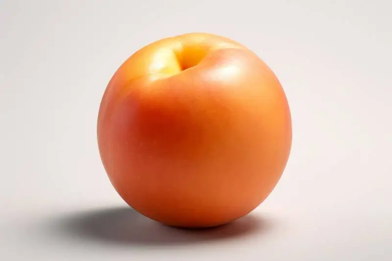 Picture of an Orange Plum on a White Background
