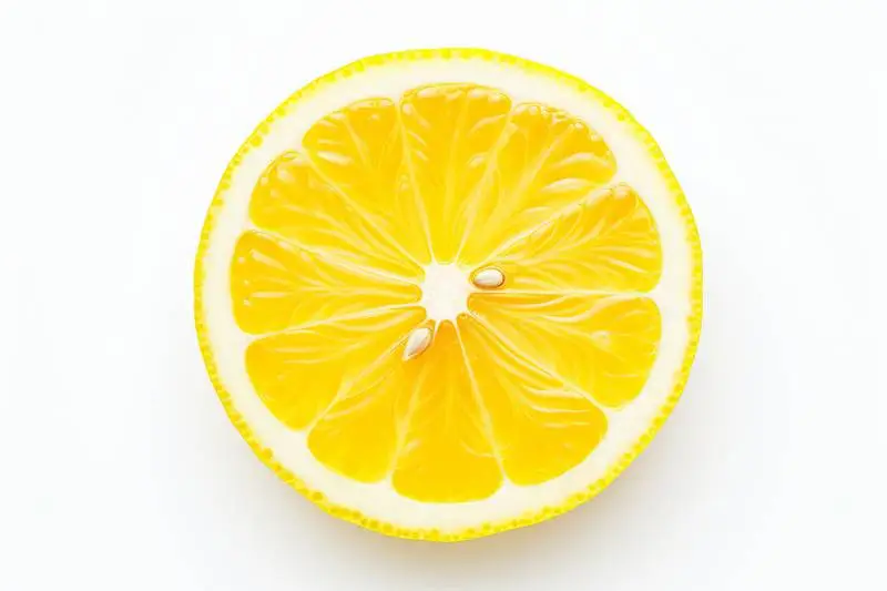 Photo of a Half of a Lemon on a White Background