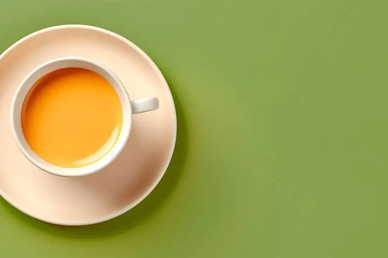 Photo of a Cup of Creamy Coffee Seen from Above on a Green Surface