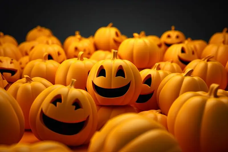 Pumpkin Collection Image on a Black Background