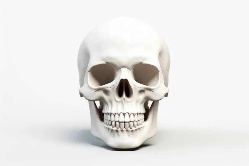 Render of a Human Skull on a Clean White Background