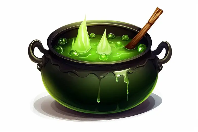 Halloween Cauldron Illustration Isolated on White Background