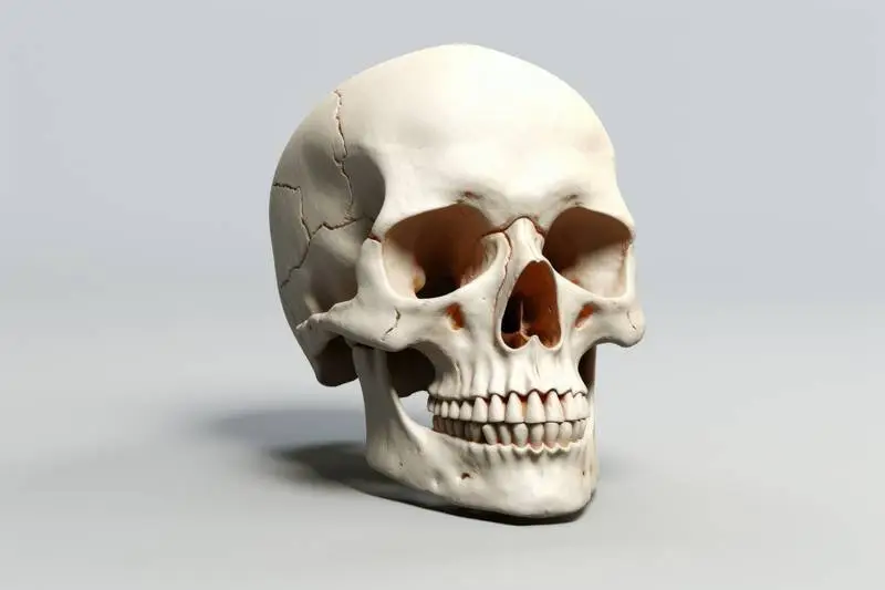 Image of a Human Skull on a Light Background