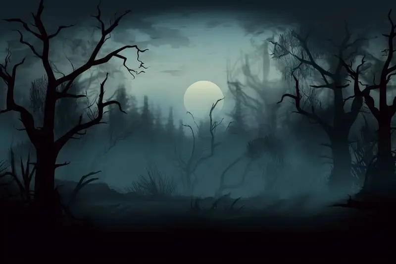 Image of Gloomy Trees and a Misty Background