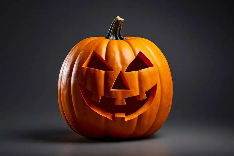 Image of Realistic Pumpkin on Black Background