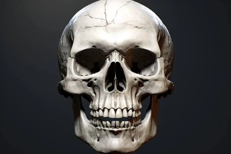 Photo of a Human Skull on a Black Background