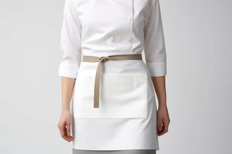 Image of a White Apron for a Chef on a White Background
