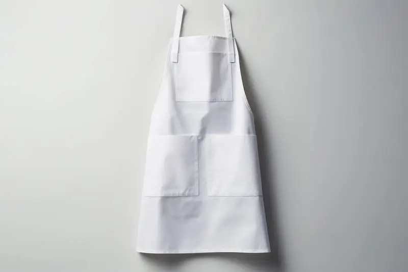 Image of White Apron Isolated on a White Background