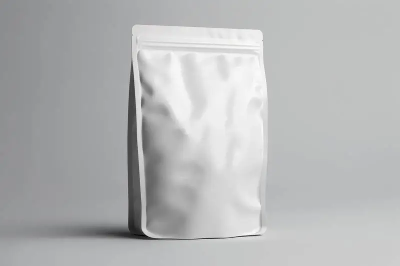 Image of White Airtight Bag on White Background