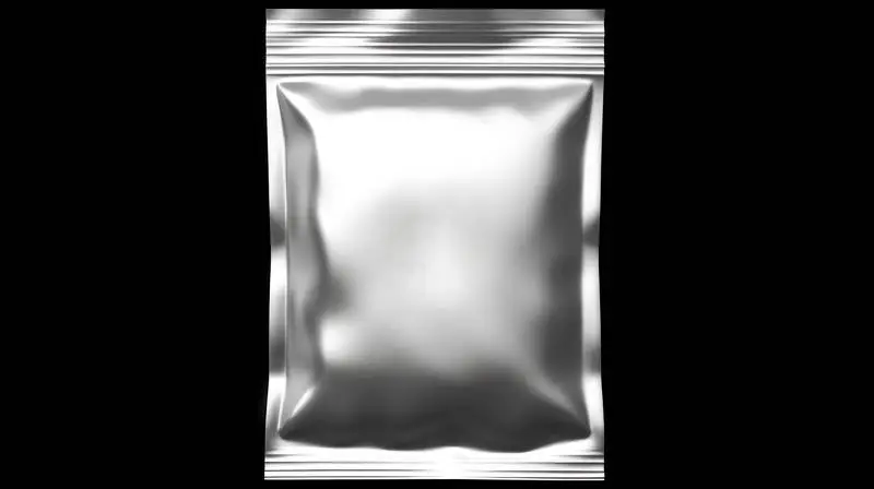 Image of Metal Shipping Bag on Dark Background