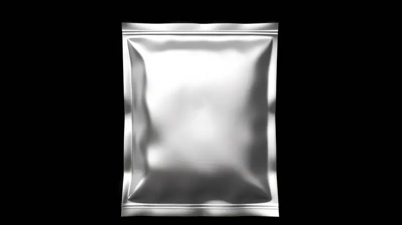 Image of Metal Shipping Bag on Black Background