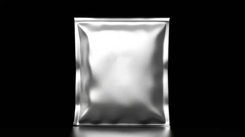 Image of Metal Bag to Be Sent on Black Background