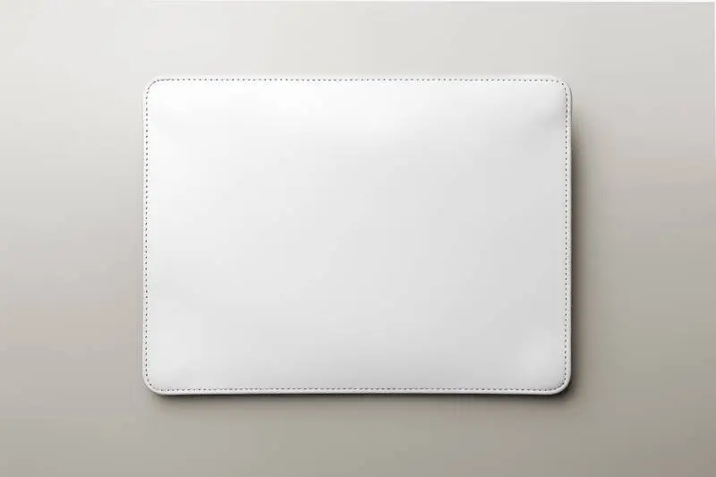 Image of White Rectangular Leather Cover on Light Background