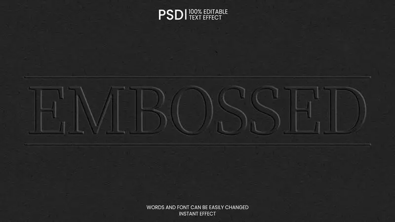 Embossed Over Black Paper Text Effect