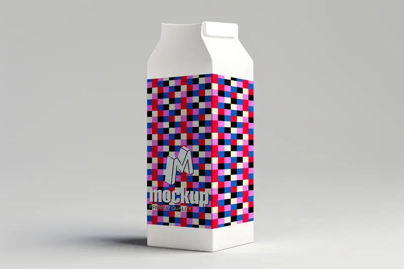 Label Mockup on White Brick with Grey Background