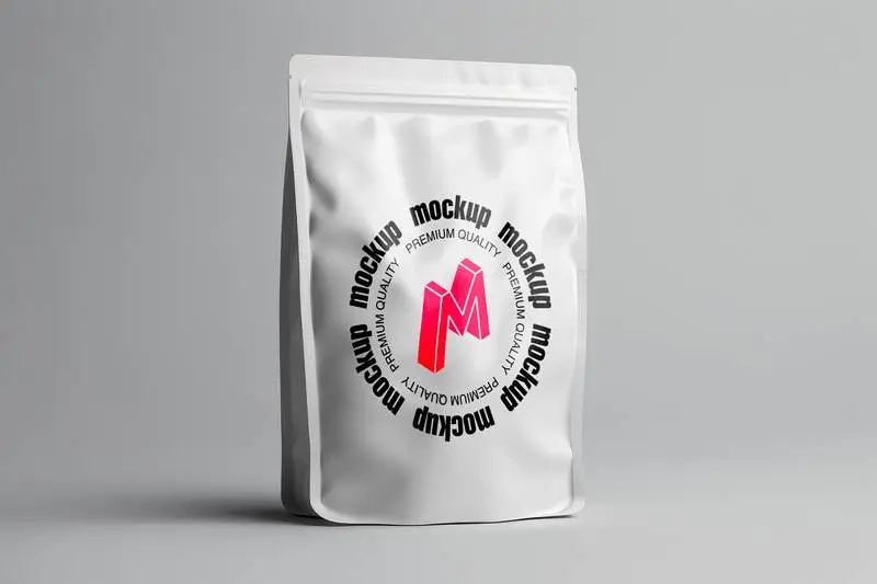 Mockup of White Airtight Bag on White Background