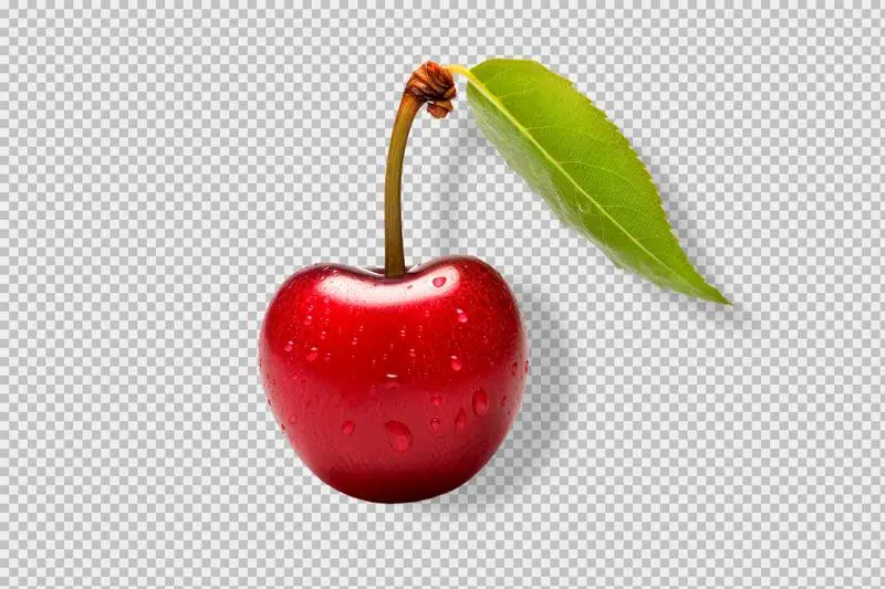 Photo of a Fresh Cherry Isolated on Transparent Background