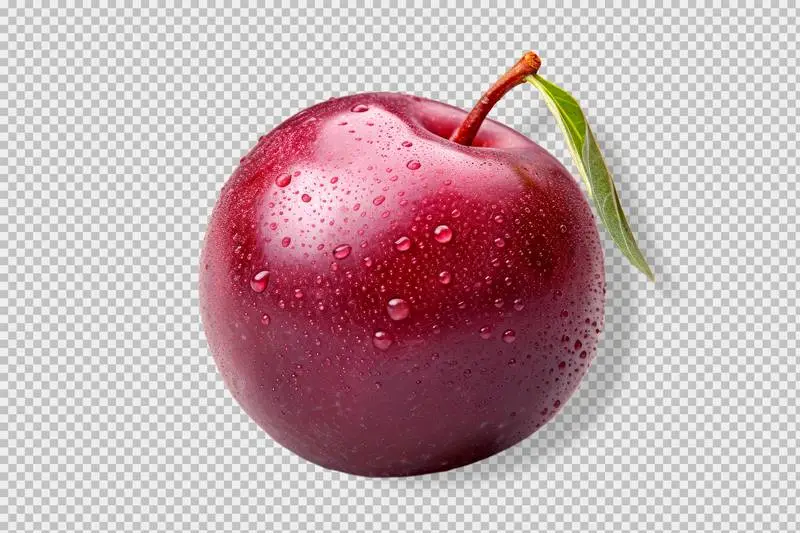 Photo of a Fresh Plum Isolated on Transparent Background