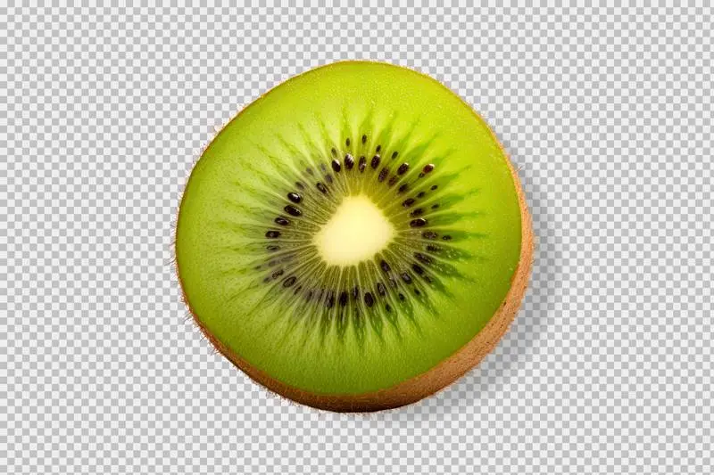 Photo of a Half Kiwi Fruit Isolated on a Transparent Background