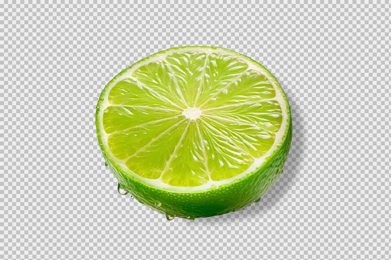 Photo of a Half Lime Isolated on a Transparent Background