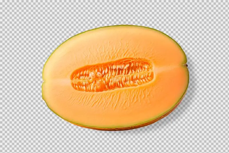Photo of a Halved Melon Isolated on Transparent Background