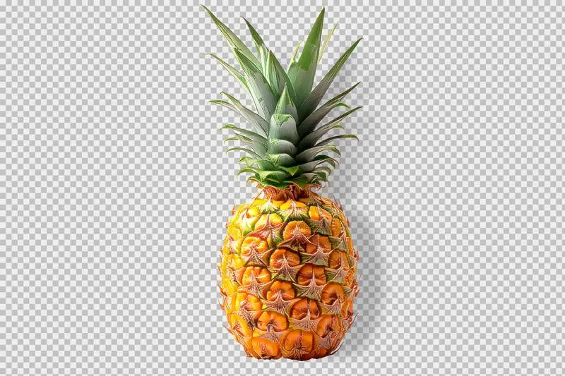 Photo of a Pineapple Isolated on Transparent Background