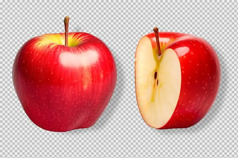 Photo of Apples Isolated on Transparent Background