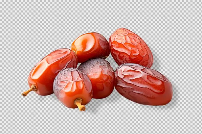 Photo of Some Dry Dates Isolated on Transparent Background