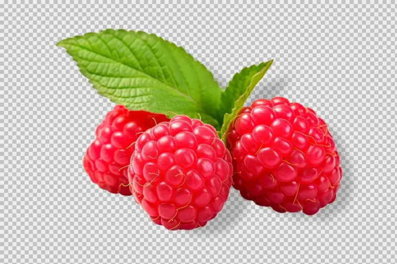 Photo of Some Raspberries Isolated on Transparent Background