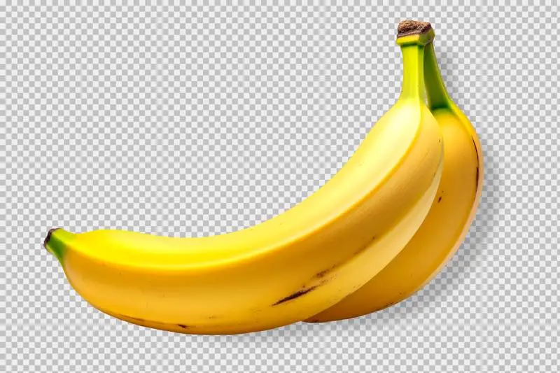Photo of Two Bananas Isolated on Transparent Background