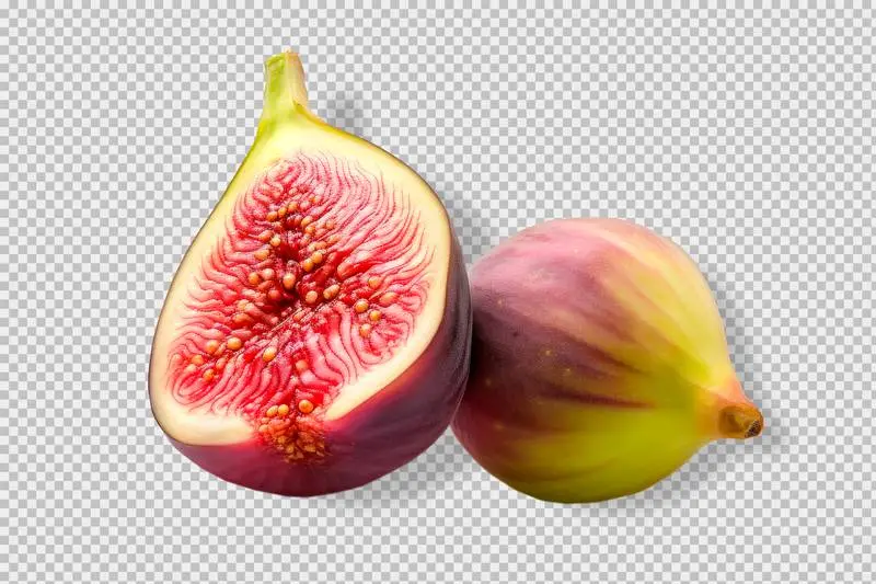 Photo of Two Figs Isolated on Transparent Background