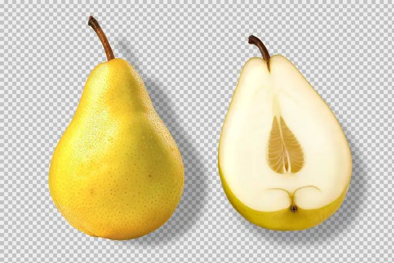 Photo of Two Pears Isolated on Transparent Background