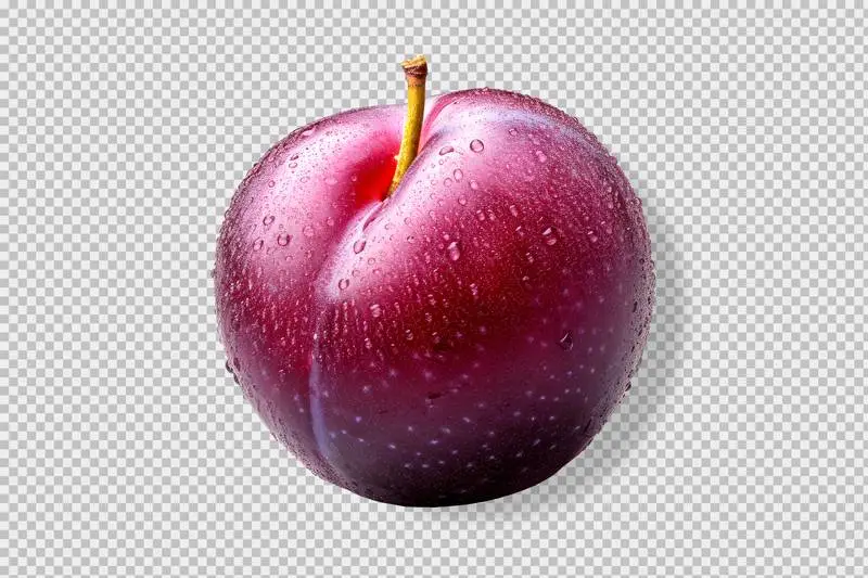 Picture of a Fresh Plum Isolated on Transparent Background