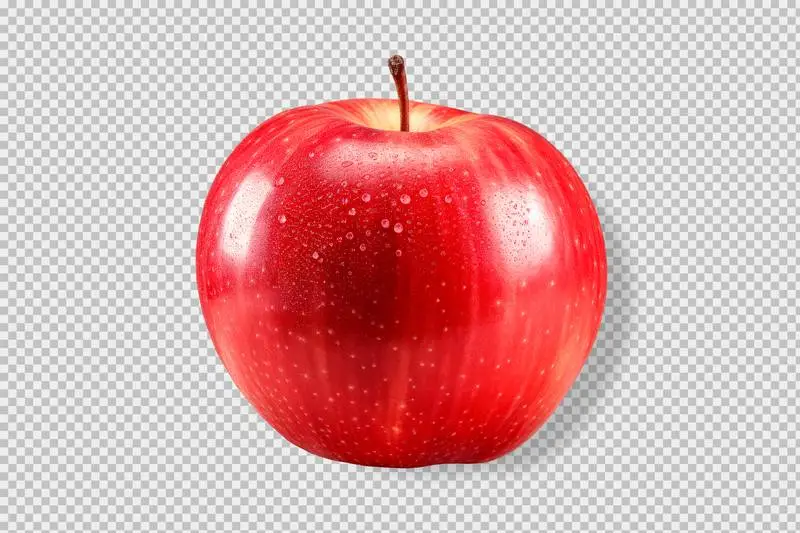 Red Fresh Apple Isolated on Transparent Background