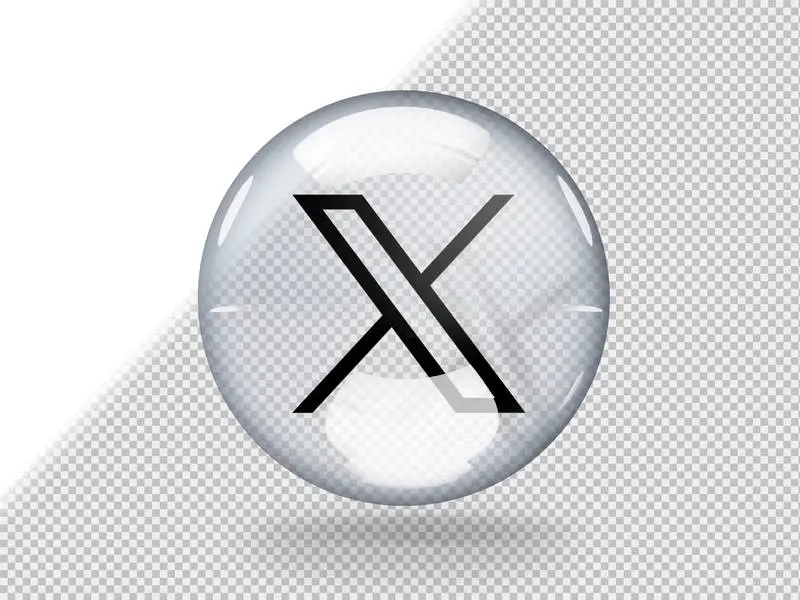 Transparent Glass Bubble with X Logo Inside It Isolated on Transparent Background