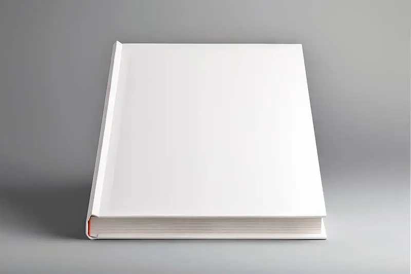 Minimalist Photo of a White Hardcover Book on a Light Grey Background